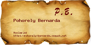 Pohorely Bernarda névjegykártya
